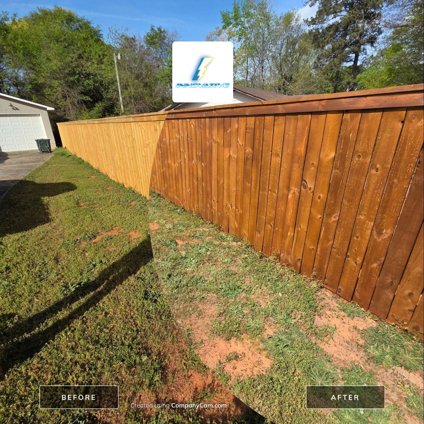 Wood Fence Staining Project